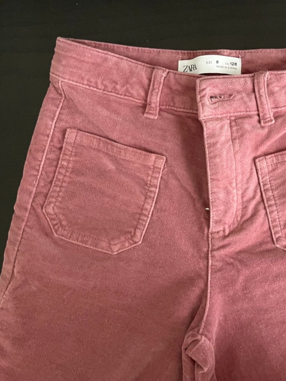 Zara Kids VELVET SAILOR PANTS Pale pink Size 8